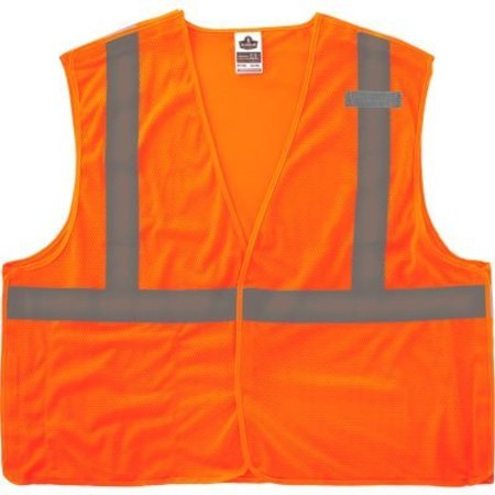 ERGODYNE GloWear 8215BA-S Breakaway Mesh Hi-Vis Safety Vest, Class 2, Economy, L, Orange 24554